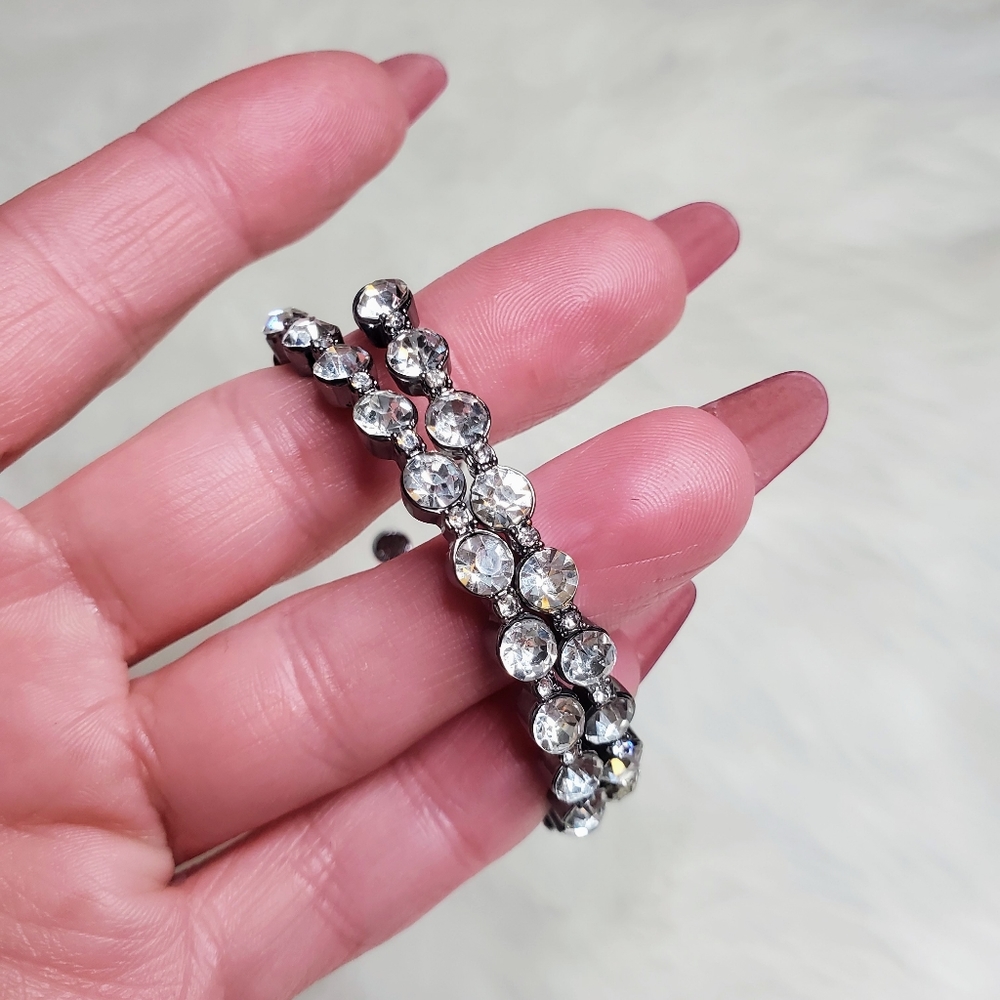 Bling Gemstone large hoop earrings